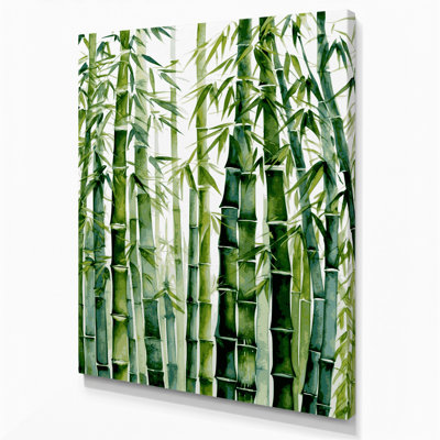 "Watercolor Botanical 93", art mural sur toile verte