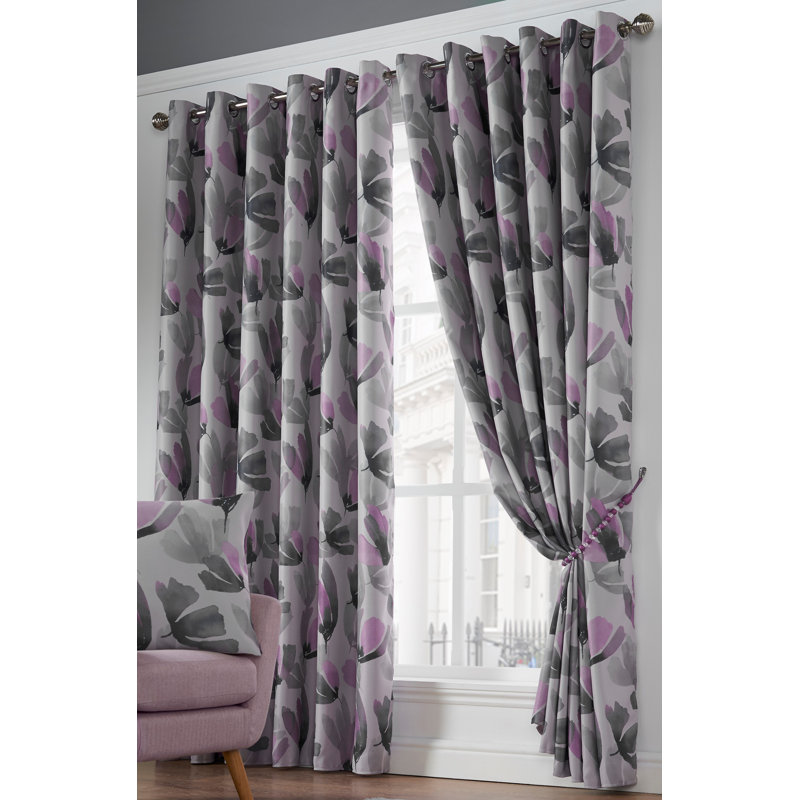 Ontario Amsterdam Eyelet Curtains, Purple, 229cm Width x 229cm Drop