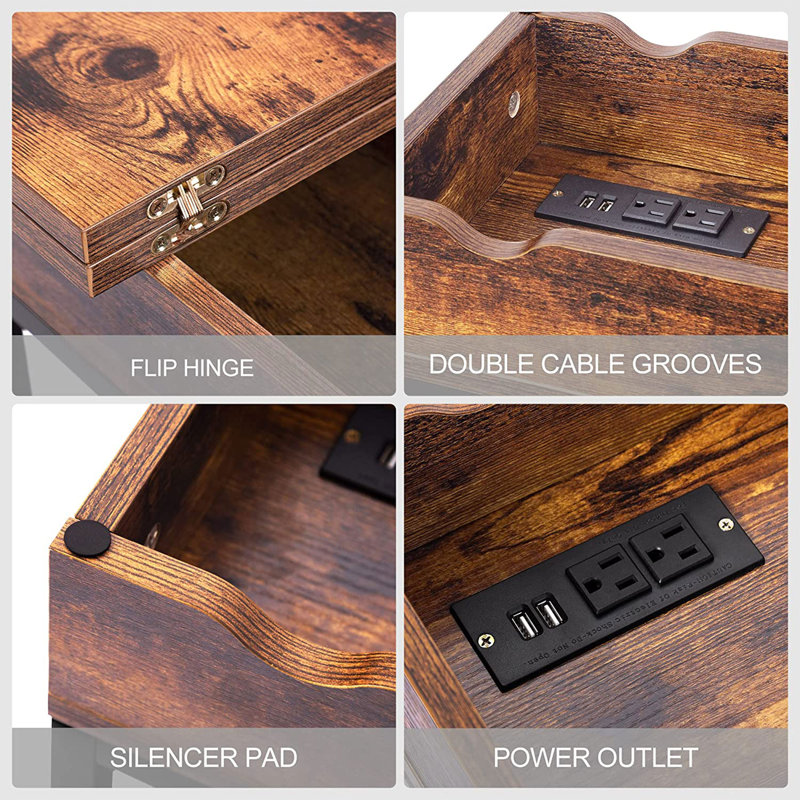 End Table and Built-In Outlets