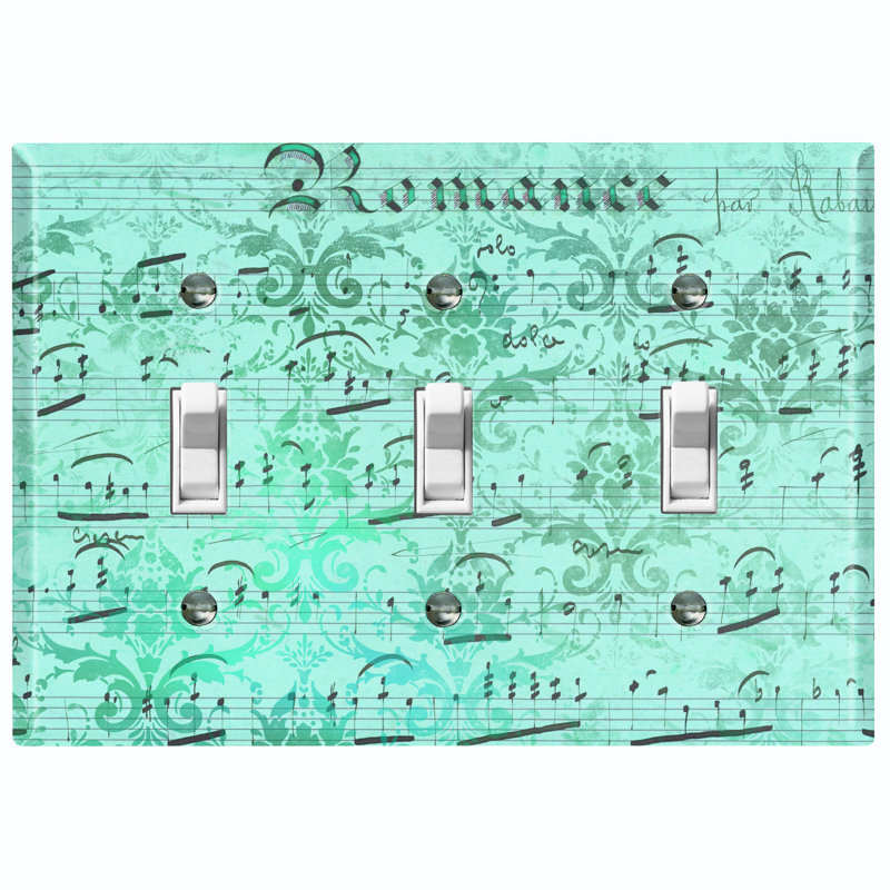 Plaque de musique avec interrupteur à bascule 3 lumières, Bleu sarcelle
