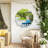 Frameless Wavy Round Mirror, 24'' Scalloped Circle Wall Mirror-2076392102