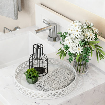 Organisateur de meuble-lavabo décoratif pour comptoir de salle de bain, chambre à coucher et salon, rangement multifonctionnel pour parfums, cosmétiques, bijoux et maquillage avec base antidérapante