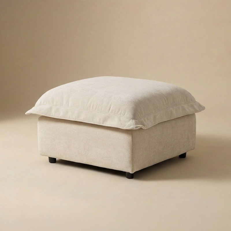 Repose-pieds avec rangement Qoosh, craie, Chalk