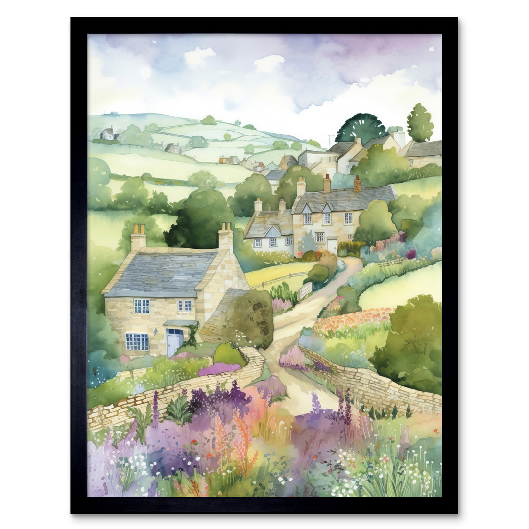 Ampelius Countryside Spring Landscape With Cottages - Single Picture Frame Print