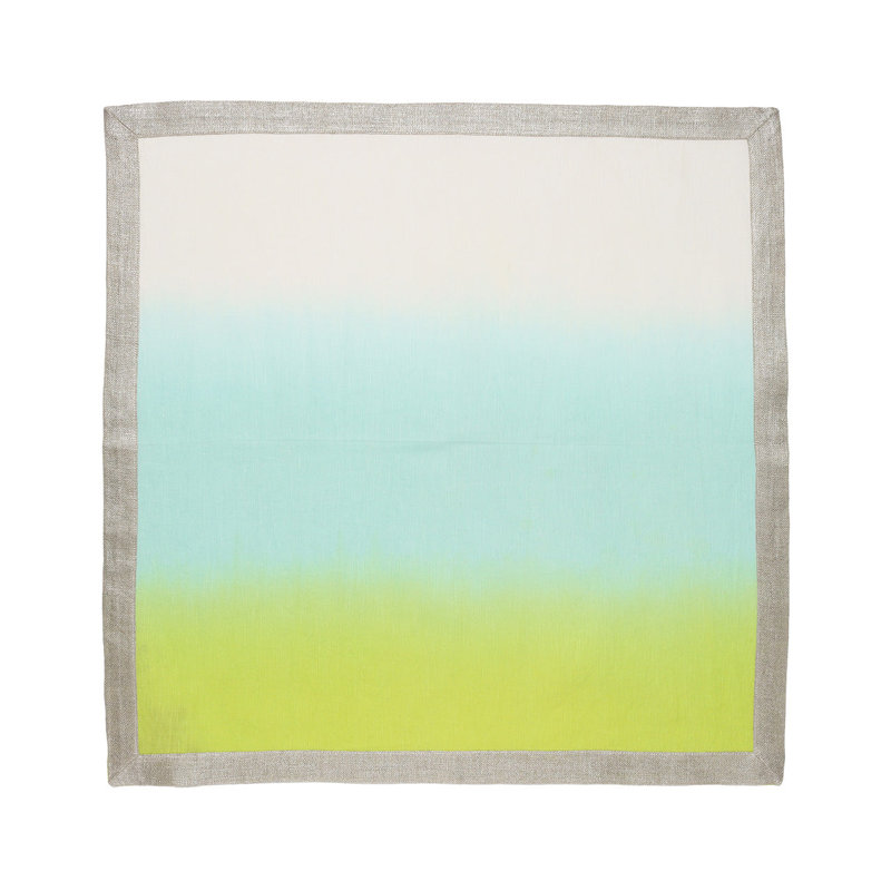 Dip Dye Linen Napkin, Blue/Green