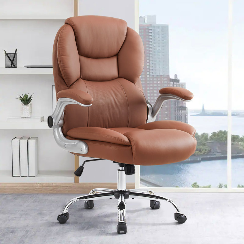 Inbox Zero Yelena Fabric Office Chair, Brown