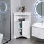 Armoire de coin de salle de bain avec portes et tablette ouverte-87462078