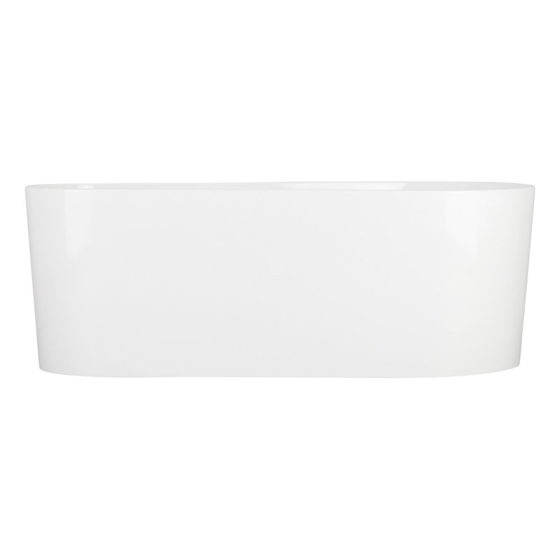 Dellway 66" Free Standing Acrylic Soaking Tub with Right Drain, Drain Assembly, and Overflow, Left