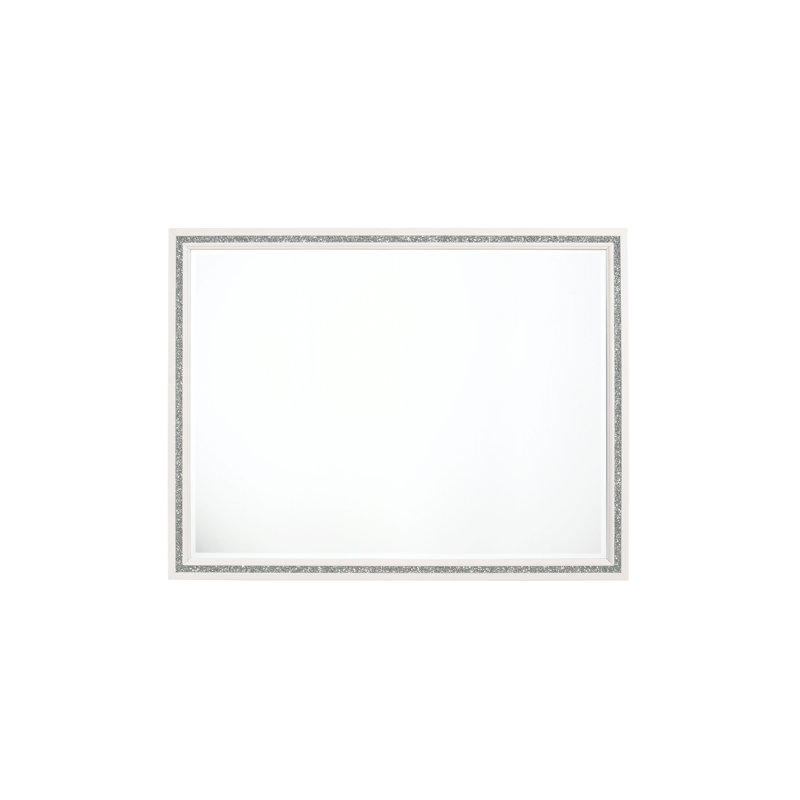 Miroir de commode rectangulaire biseauté Calafia, Blanc