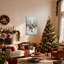 Ensemble de 3 reproductions d'art sur toile, "Christmas Winter Reindeer Snowy Forest Christmas Scene"-2007414495