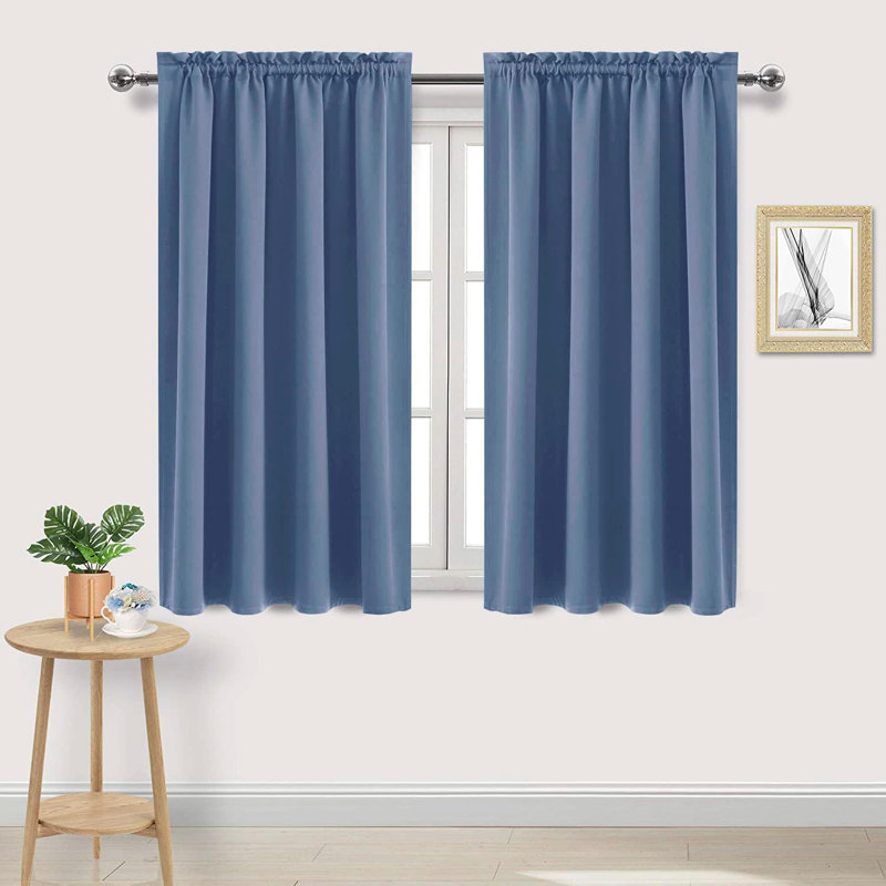 2 Panels Blackout Curtains – Thermal Insulated, Energy Saving & Noise Reducing Bedroom and Living Room Curtains, Set of 2 Rod Pocket Curtain Panels
