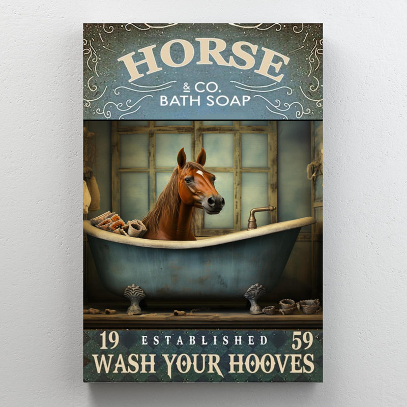 «Kiyohiko Horse Bath Soap On Canvas», impression, H 20 po x l 16 po x P 1,25 po