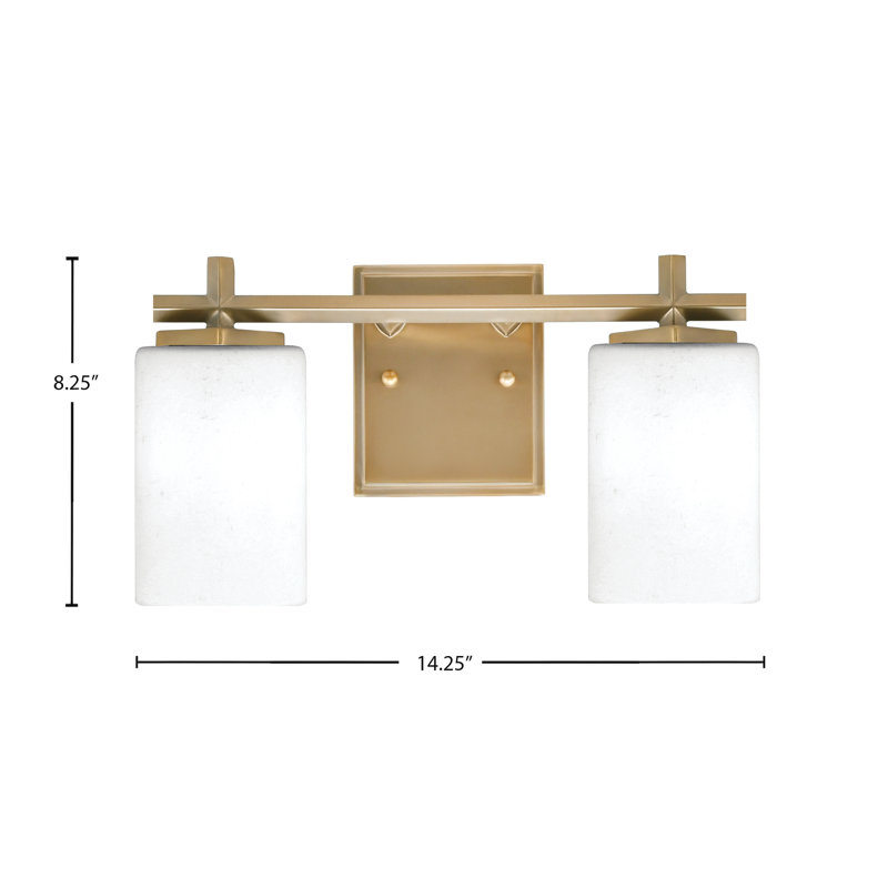 Barre d'éclairage de salle de bain 3 lumières Mariko avec verre mousseline 4 po, H 8,25 po x l 14,25 po x P 6,25 po