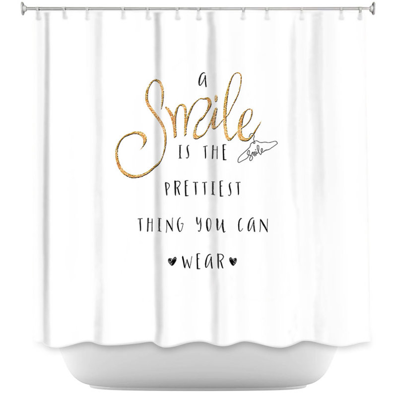 Luker A Smile Sparkle Single Shower Curtain, Black/Gold