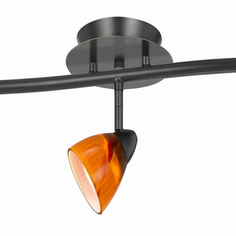 Ensemble de rail d'éclairage 5 lumières 48,38 ", Noir