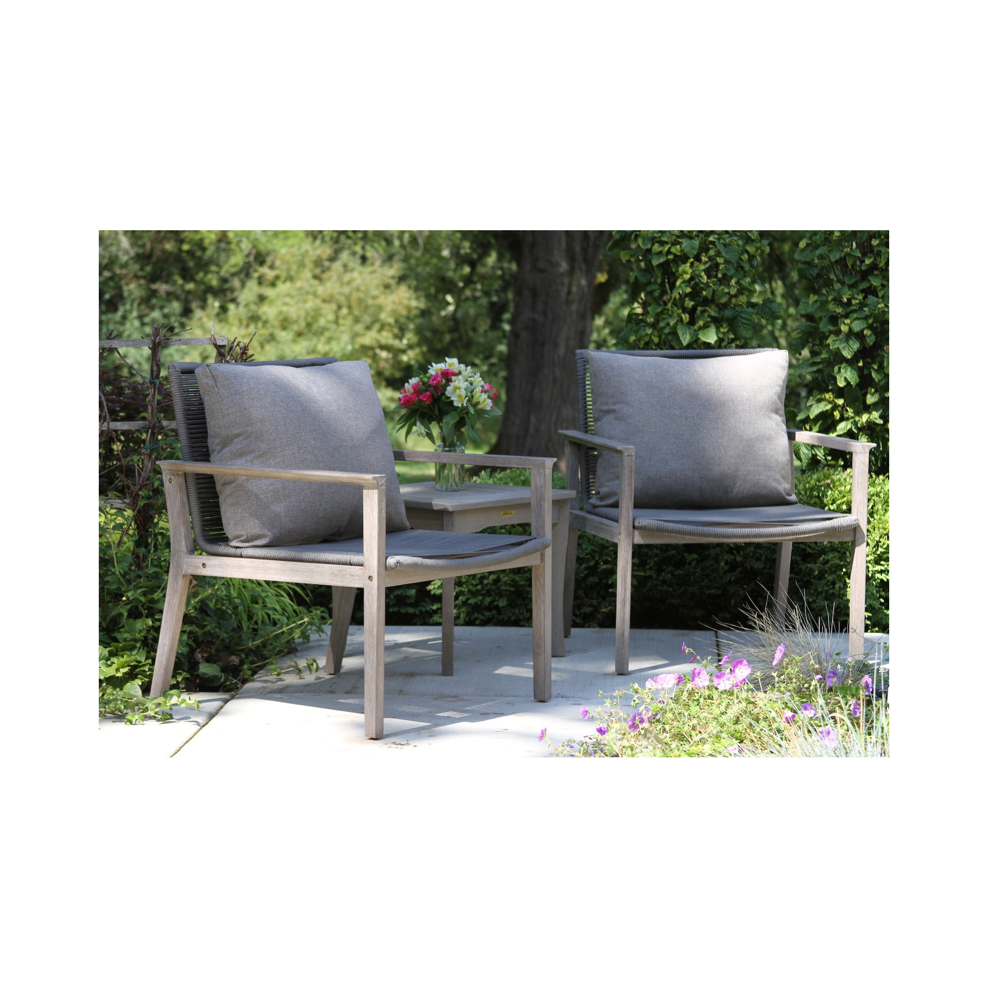 Eucalyptus Outdoor Lounge Chair, Gray