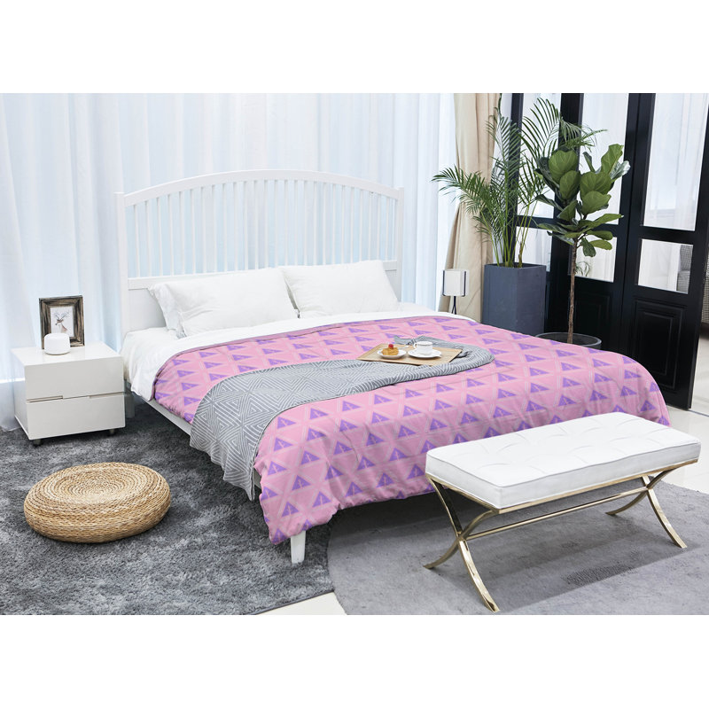 Édredon réversible en microfibre Theo Nath, Édredon grand, Rose / Mauve