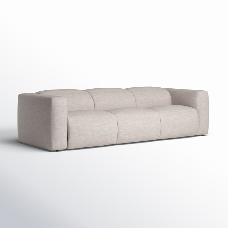 Radley 124" Leather Power Reclining Sofa, Gray Polyester Blend