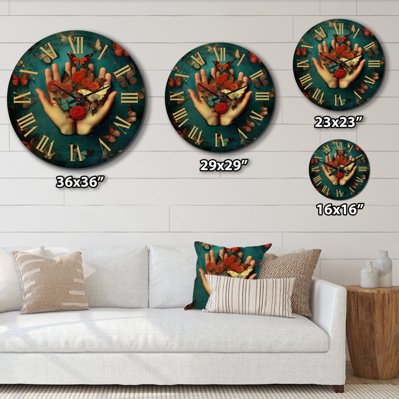 Horloge murale papillon Grace Mudra, Grand