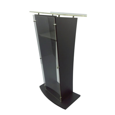 Wood Podium with Clear Front Panel, 46.5" tall Lectern, Church Pulpit