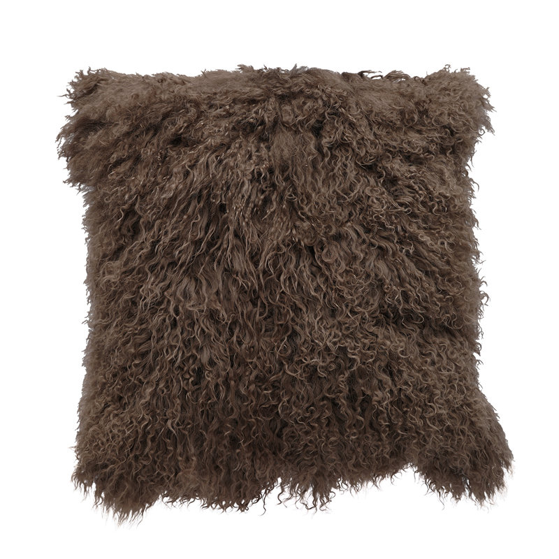 Tibetan Microsuede Throw Pillow, Pewter, 20" x 20", Solid Color