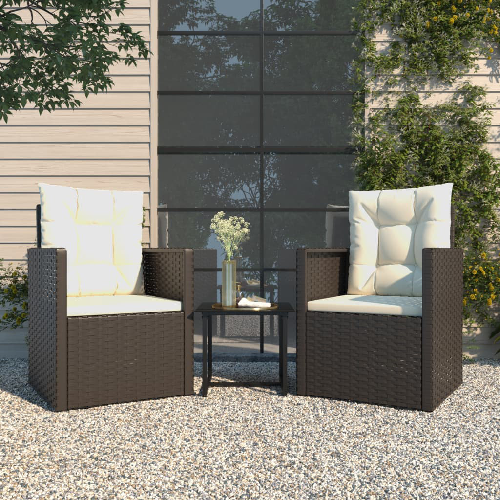 2-Sitzer Lounge-Set aus Polyrattan mit Polster