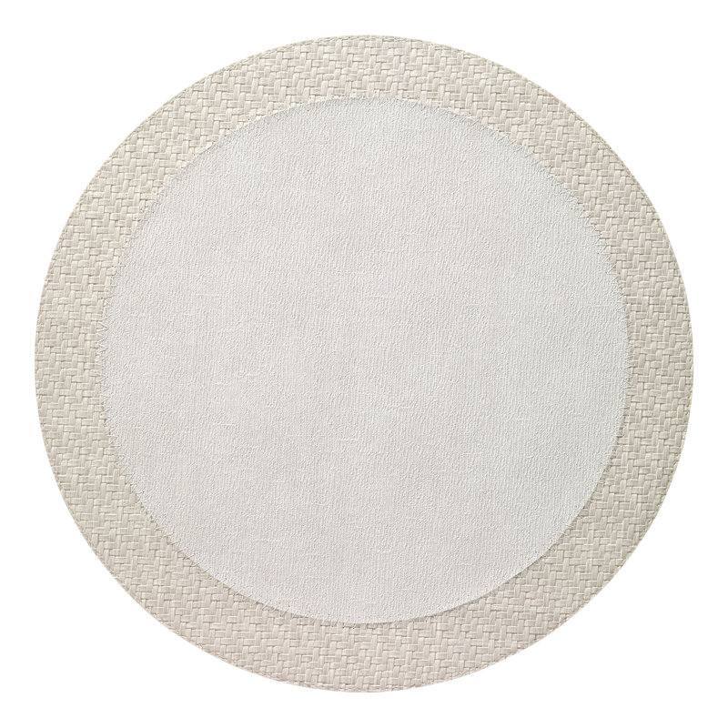 Halo Vinyl Round Placemat, Cream/Antique White
