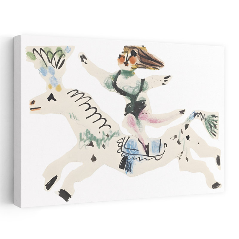 «Whimsical Horse Ride Playful Whimsical Contemporary», reproduction d'art murale, H 32 po x l 48 po