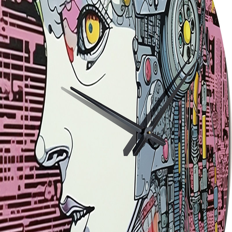 Charmant robot amoureux rétro Illustration I - Robot horloge murale, Grand