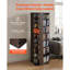 Armoire de rangement rotative pour médias 34 compartiments, support à CD pour livres de DVD et disques de jeu, support DVD pour le salon, bureau, salle d'enregistrement, brun