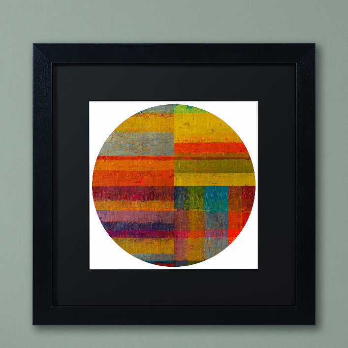 « round 4,0 » par michelle calkins, reproduction d’art encadrée, H 11 po x l 14 po x P 0,5 po, Noir