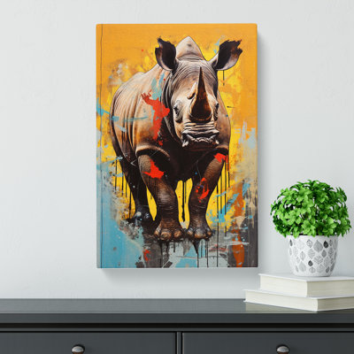 Rhino Contemporary No.2 - Wrapped Canvas