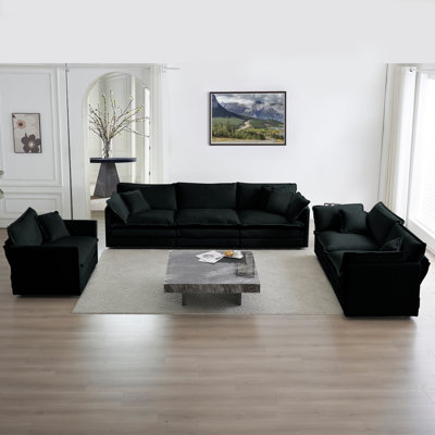 Canapé moderne, ensemble de canapé modulaire à assise très profonde 3 pièces pour salon, canapé surdimensionné, canapé 3 places, causeuse et canapé simple