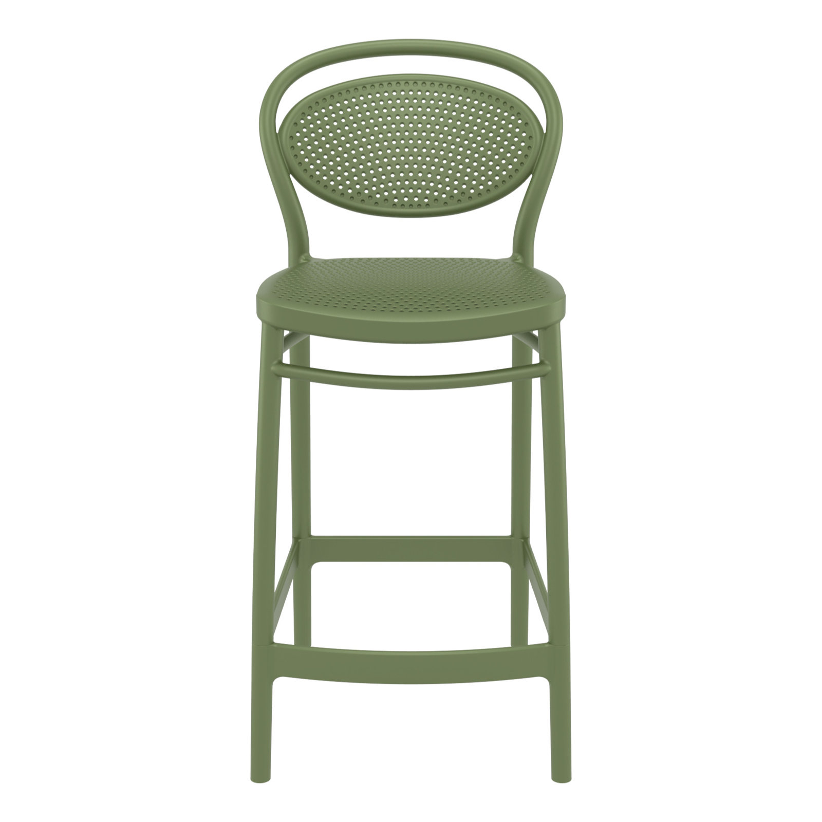 Farrah Outdoor Bar Stool, Olive Green, Counter Stool (25.6" Seat Height)