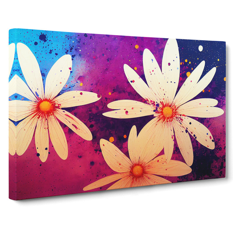 Daisy Flower Splash Vol.6 Abstract - Wrapped Canvas, 35cm H x 50cm W x 3cm D