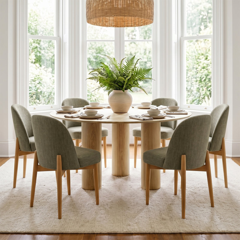 Ensemble de salle à manger 7 pièces Modern Modern, Vert