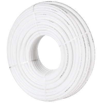 PEX Pipe 3/4 Inch, 500 Feet Length PEX-B Flexible Pipe Tubing for Potable Water, Pex Water Lines for Hot/Cold Water & Easily Restore, Plumbing Applications with Free Cutter & Clamps ,White