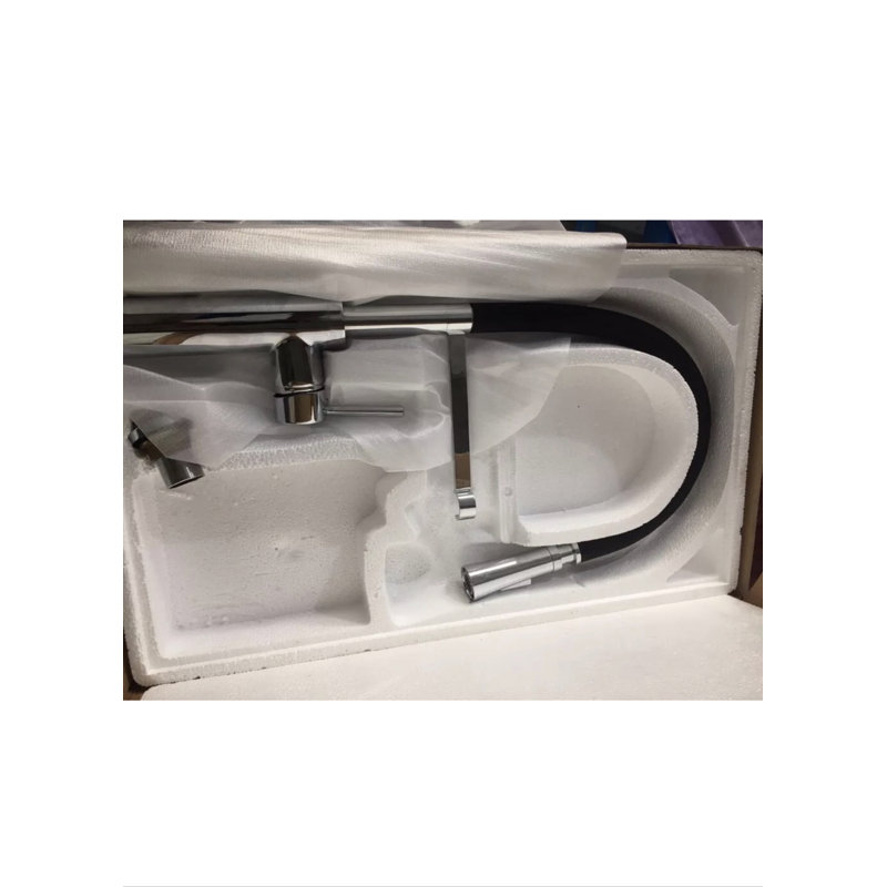 AvaMalis Pull Down Kitchen Faucet, White/Chrome