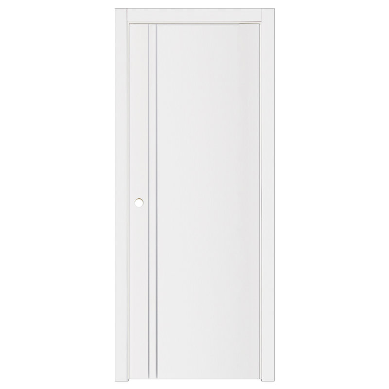 Porte intérieure moderne laminée blanc doux Glam G-Pro 002 24 po x 84 po, 24 po x 84 po, Blanc doux