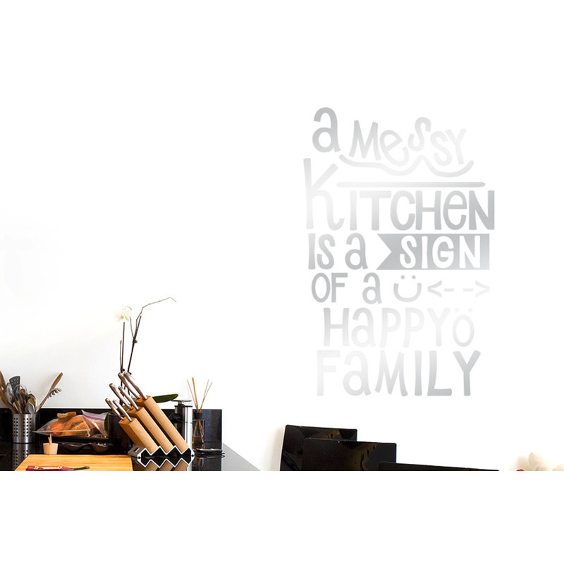 Wall Decal, Shiny Silver, Large