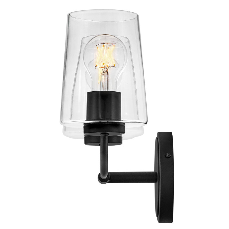 Viva 2 Light Transparent Dimmable Vanity Light, Black