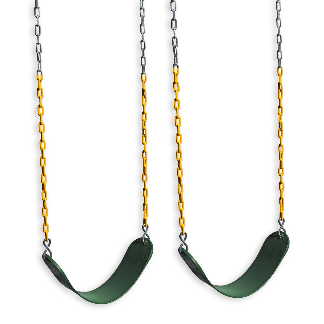Plastic Belt Swing with Chains (Set of 2) Eastern Jungle Gym
