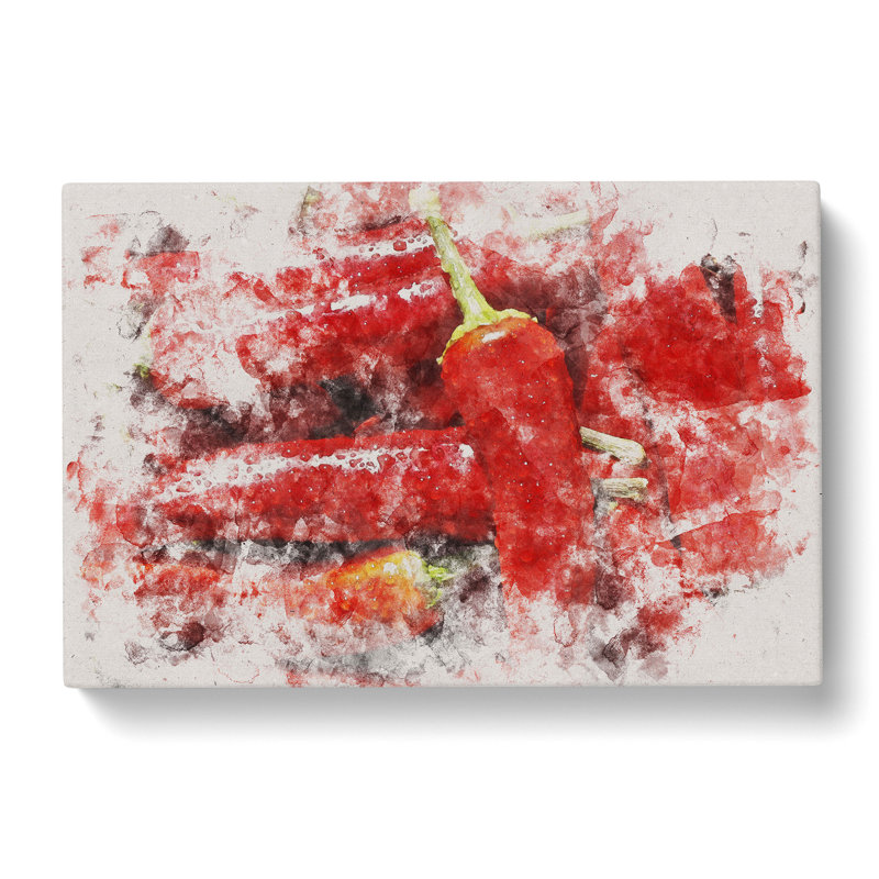 Red Chilli Peppers - Wrapped Canvas Print, 35cm H x 50cm W x 3cm D
