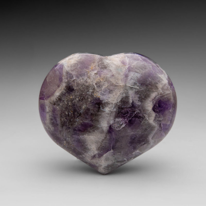 Genuine Polished Chevron Amethyst Heart