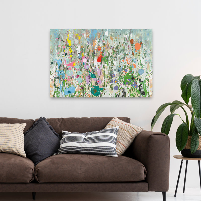 Motif floral abstrait - Jardin de graffiti, H 32 po x l 48 po