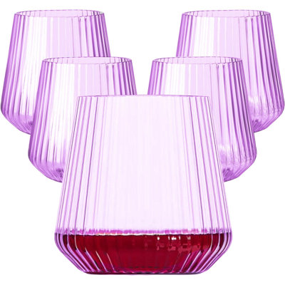 40-Piece 14 oz Purple Plastic Wine Glasses