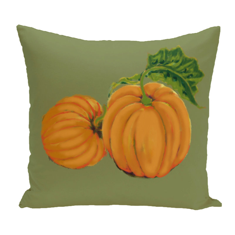  Housse et insert de coussin d'extérieur carré citrouille, Vert