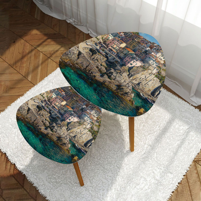Ensemble de 2 tables basses gigognes Triangle
