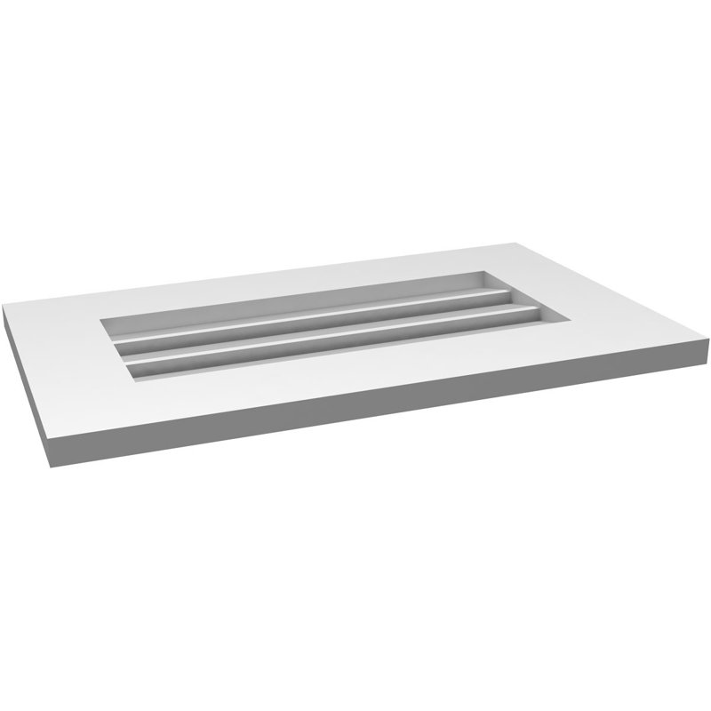 Évent à pignon fonctionnel en uréthane rectangulaire à fixation en surface, brun clair apprêté, H 14 po x l 24 po x P 1 po