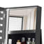 Armoire à bijoux pivotante à 360 ° avec miroir pleine longueur, organisateur d'armoire à bijoux sur pied pivotant à 360 °, armoire de rangement verrouillable, miroir intérieur éclairé, noir-1168728231